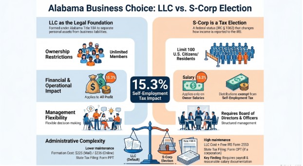 What Is the Difference Between an LLC and an S-Corp in Alabama?