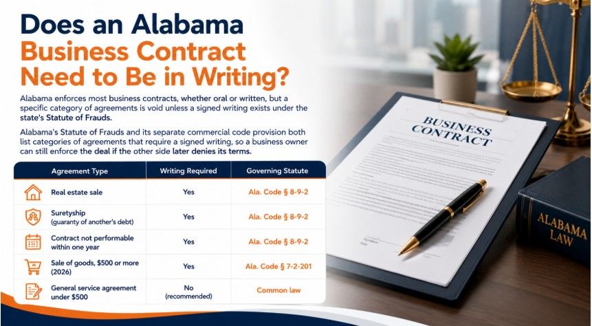 Does an Alabama Business Contract Need to Be in Writing?