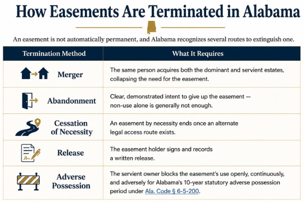 How Easements Are Terminated in Alabama